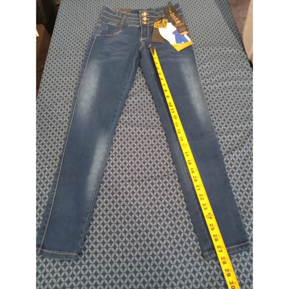 WAIST 27 INCHES SIZE 5 SKINNY JEANS STRETCH DENIM PUSH UP  BLUE 5-1 MK1410  SZ5 - Picture 7 of 11